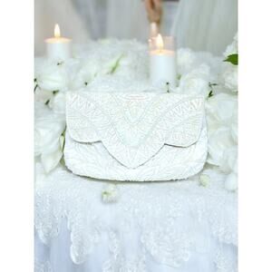 Carla Marchi Vintage White Beaded Bridal Bag